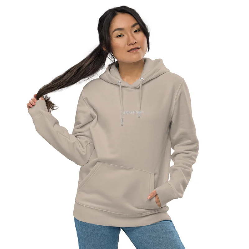 Women's zip - up sweatshirt in pastel blue for a soft and stylish outfitWeekending Embroidered Essential Eco Hoodie Women's zip - up sweatshirt in pastel blue for a soft and stylish outfitWeekending Embroidered Essential Eco Hoodie