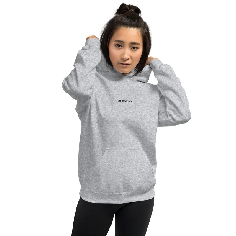 Women's zip - up sweatshirt in pastel blue for a soft and stylish outfitWeekending Hoodie in White or Grey Women's zip - up sweatshirt in pastel blue for a soft and stylish outfitWeekending Hoodie in White or Grey
