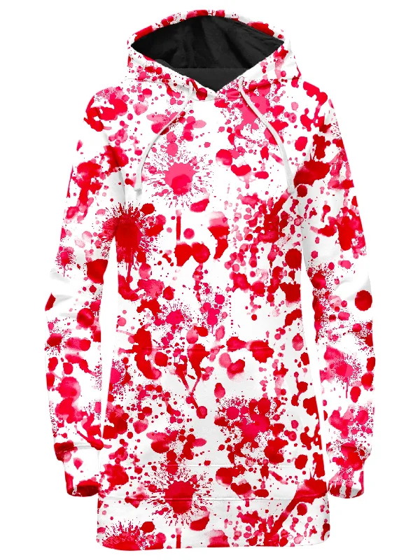 White Blood Print Hoodie Dress