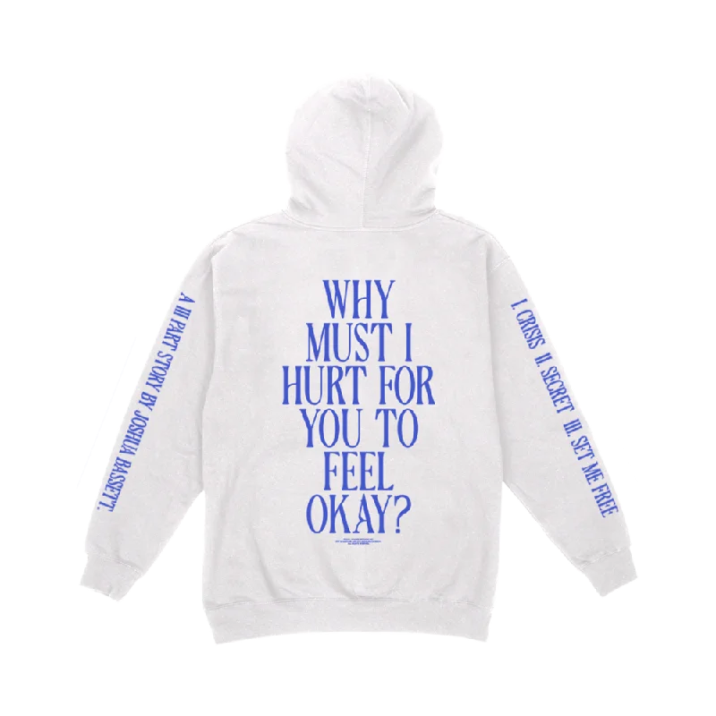 Women's cropped sweatshirt with a lace - trimmed hem for a romantic lookWhy Must I Hurt Hoodie Women's cropped sweatshirt with a lace - trimmed hem for a romantic lookWhy Must I Hurt Hoodie