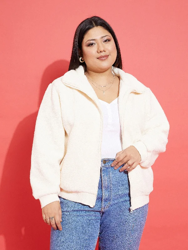 Women's cropped leather jackets with a fringe detail for a western - inspired outfitWomen White Fur Zipper Jacket Women's cropped leather jackets with a fringe detail for a western - inspired outfitWomen White Fur Zipper Jacket