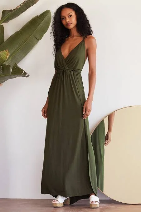 Printed Abstract Women Dress for a Modern and Artistic AppealWrap Overlap Maxi Dress Olive Printed Abstract Women Dress for a Modern and Artistic AppealWrap Overlap Maxi Dress Olive