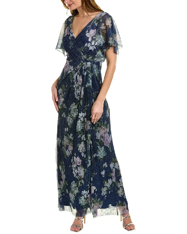 Maxi Women Dress with Floral Print for a Bohemian Vibe Maxi Women Dress with Floral Print for a Bohemian Vibe Adrianna Papell Metallic Mesh Gown
