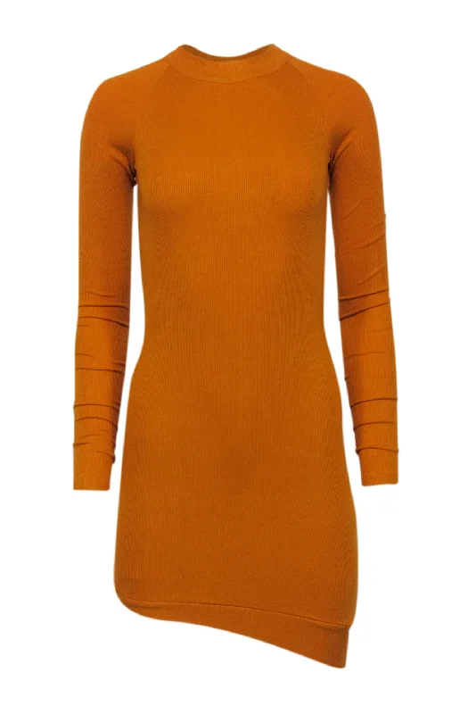 Sheath Women Dress with a Tailored Fit for a Professional Look Sheath Women Dress with a Tailored Fit for a Professional Look Alix NYC - Marigold Ribbed Knit Mini Dress w/ Back Cut-Out Sz S