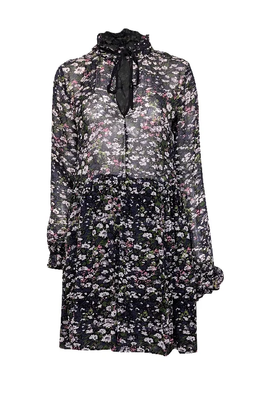 Mini Women Dress with a Short Hem for a Young and Trendy Style Mini Women Dress with a Short Hem for a Young and Trendy Style Ganni - Black Multicolor Floral Print w/ Neck Tie Long Sleeve Dress Sz 2 Mini Women Dress with a Short Hem for a Young and Trendy Style Mini Women Dress with a Short Hem for a Young and Trendy Style Ganni - Black Multicolor Floral Print w/ Neck Tie Long Sleeve Dress Sz 2