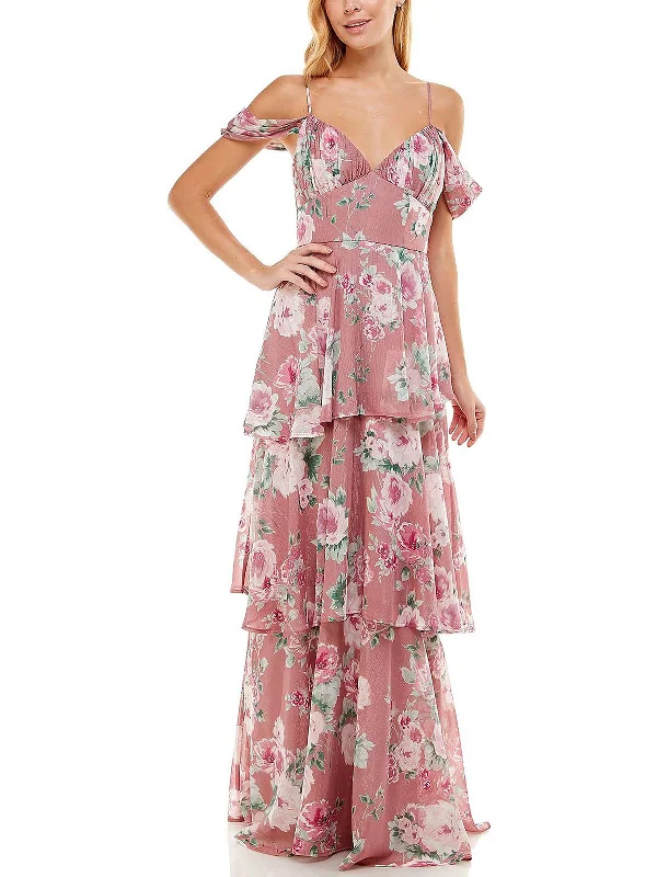 Ball Gown Women Dress with a Full Skirt for a Princess - like Look Ball Gown Women Dress with a Full Skirt for a Princess - like Look Juniors Womens Floral Chiffon Evening Dress