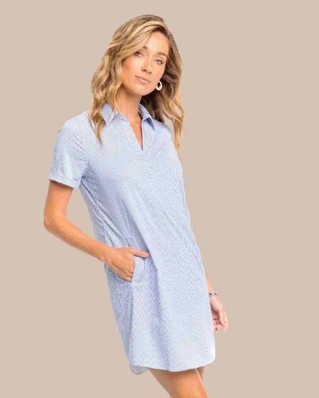 Plus Size Women Dress with a Flattering A - Line Cut for Comfort and Style Plus Size Women Dress with a Flattering A - Line Cut for Comfort and Style Kamryn brrr°® Intercoastal Stripe Dress
