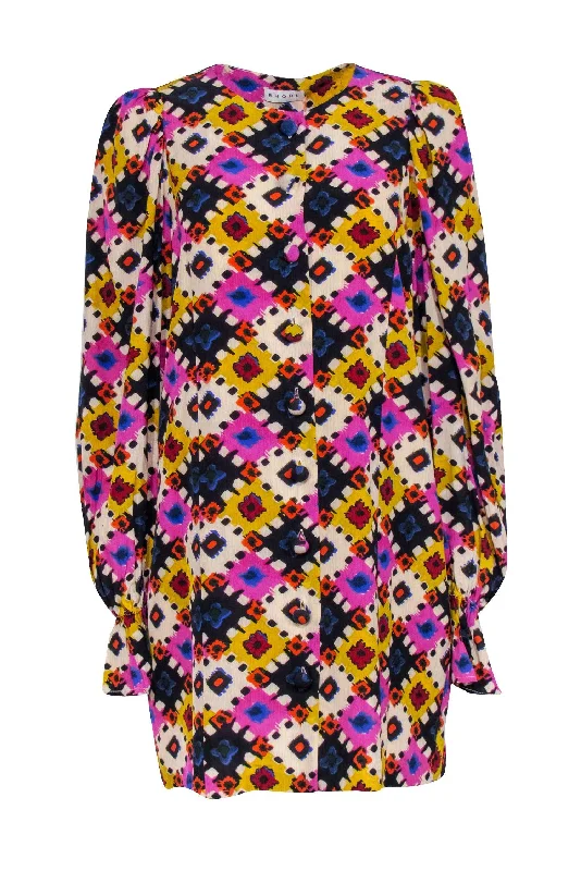 Plus Size Women Dress with a Flattering A - Line Cut for Comfort and Style Plus Size Women Dress with a Flattering A - Line Cut for Comfort and Style Rhode - Beige, Purple, Blue, & Yellow Abstract Print Button-Up Dress Sz M Plus Size Women Dress with a Flattering A - Line Cut for Comfort and Style Plus Size Women Dress with a Flattering A - Line Cut for Comfort and Style Rhode - Beige, Purple, Blue, & Yellow Abstract Print Button-Up Dress Sz M