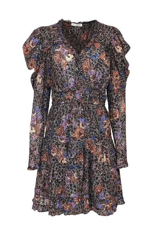 Long - Sleeve Women Dress in Velvet for a Luxurious Winter Look Long - Sleeve Women Dress in Velvet for a Luxurious Winter Look Ulla Johnson - Black, Cream, Blue, Purple & Terracotta Floral Long Sleeve Mini Dress Sz 8