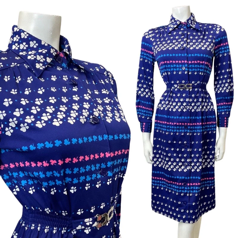 Mini Women Dress with a Short Hem for a Young and Trendy Style Mini Women Dress with a Short Hem for a Young and Trendy Style VINTAGE 70s 90s BLUE WHITE PINK CLOVER FLOWER BELTED SHIRT MIDI DRESS 6 8