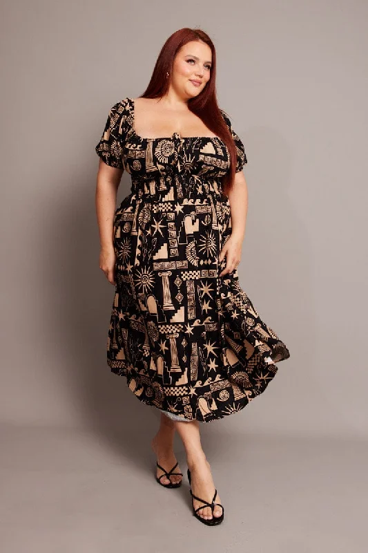 Midi dresses with geometric cutouts for a contemporary and edgy lookBlack Abstract Midi Dress Short Sleeve Ruched Bust Midi dresses with geometric cutouts for a contemporary and edgy lookBlack Abstract Midi Dress Short Sleeve Ruched Bust