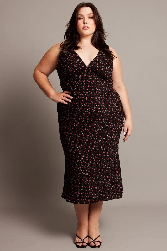 Sheath midi dresses with beaded embellishments for a formal occasionBlack Floral Midi Dress Sleeveless V-neck Sheath midi dresses with beaded embellishments for a formal occasionBlack Floral Midi Dress Sleeveless V-neck