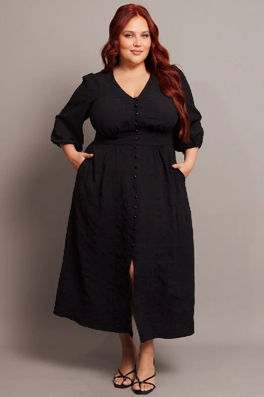 Midi dresses with bow accents for a sweet and charming lookBlack Midi Dress Short Sleeve Textured Midi dresses with bow accents for a sweet and charming lookBlack Midi Dress Short Sleeve Textured