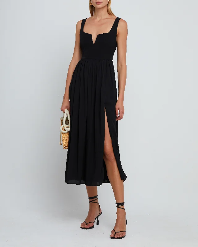 Midi dresses with ruffled hems for a romantic date nightDevi Dress