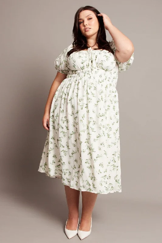 Midi dresses with animal prints for a bold and confident appearanceGreen Ditsy Midi Dress Short Sleeve Ruched Bust Midi dresses with animal prints for a bold and confident appearanceGreen Ditsy Midi Dress Short Sleeve Ruched Bust