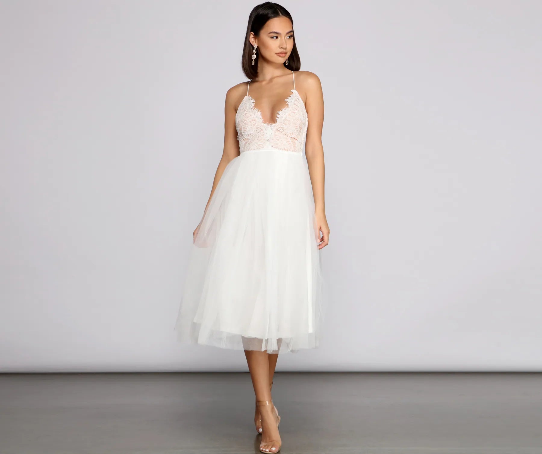 Olivia Eyelash Lace Tulle Party Dress