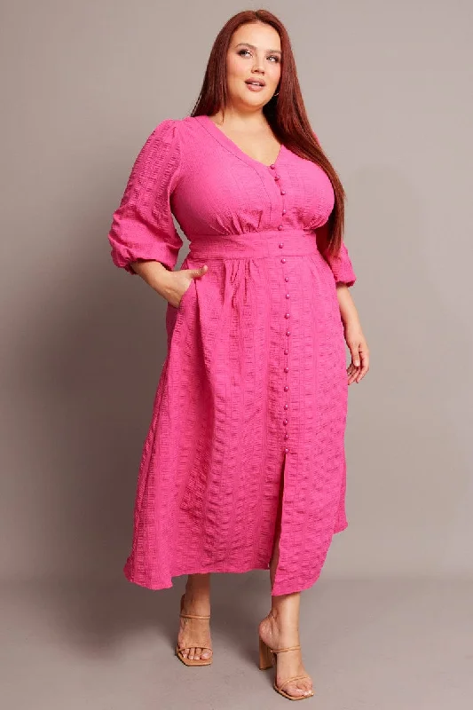 Midi dresses with animal prints for a bold and confident appearancePink Midi Dress Short Sleeve Textured Midi dresses with animal prints for a bold and confident appearancePink Midi Dress Short Sleeve Textured