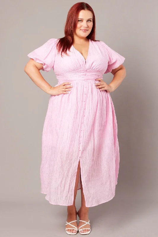 Midi dresses with geometric cutouts for a contemporary and edgy lookPink Midi Dress Short Sleeve V-neck Midi dresses with geometric cutouts for a contemporary and edgy lookPink Midi Dress Short Sleeve V-neck