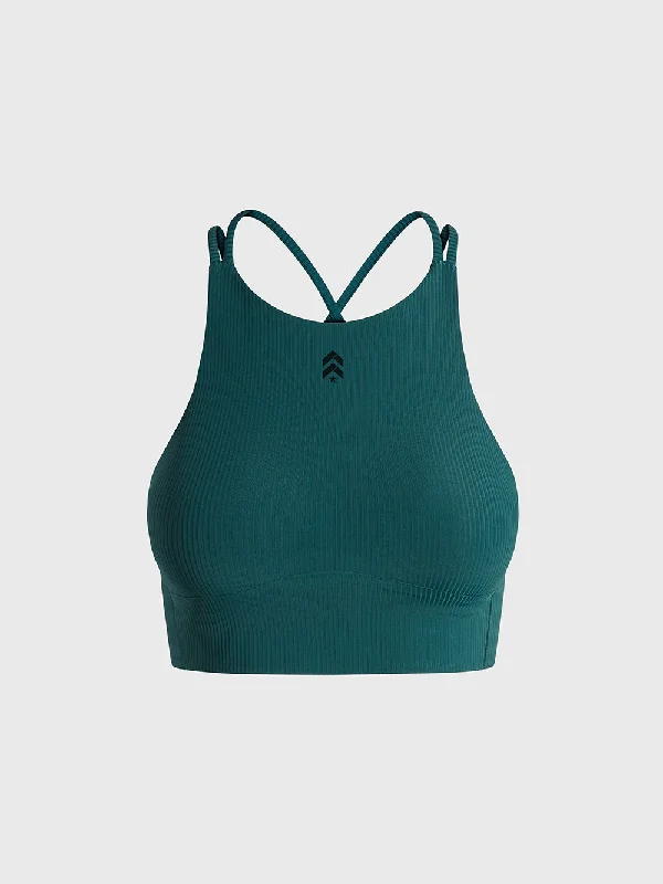 LULULEMON STORM TEAL LIKE A CLOUD HIGH NECK BRA