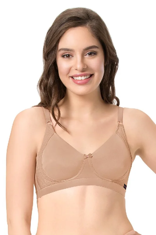 every de Essential Non-Padded Non-Wired Support Full Cover Bra - Sandalwood