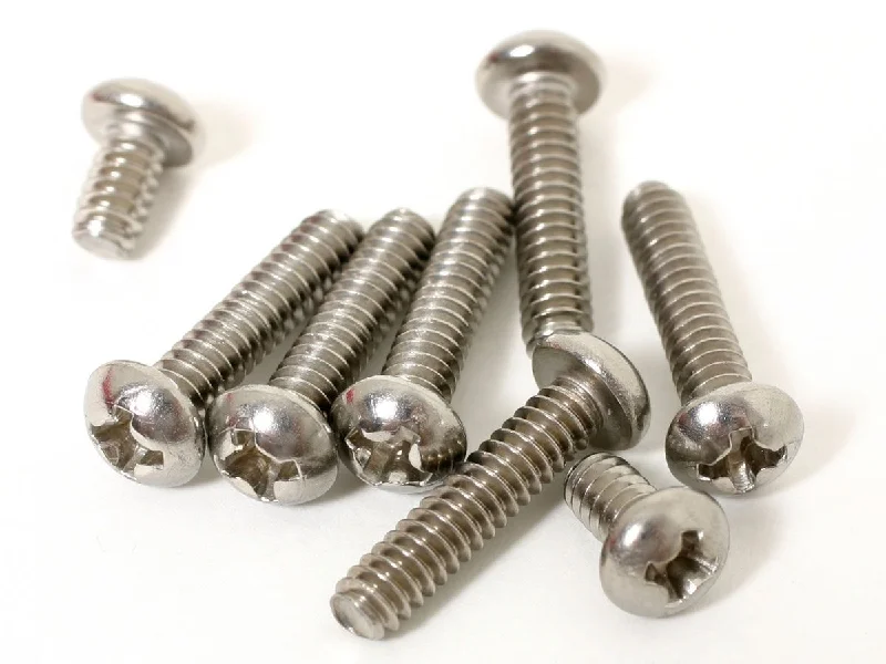 Screw Set, Strat Pickups & Switch, Stainless, Round