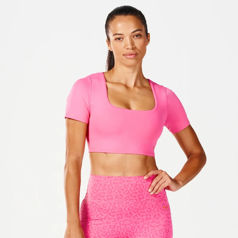 High Impact Built-In Bra Top - Hot Pink