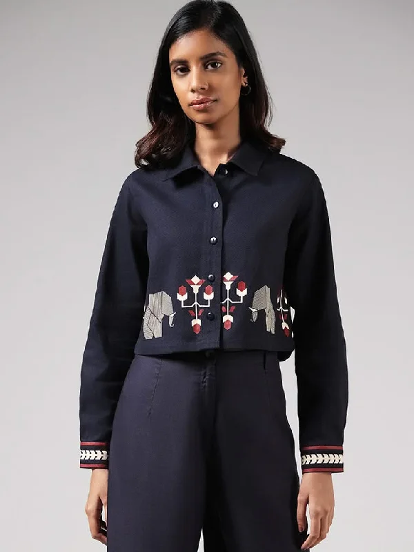 Women's pants with anti - odor properties Stretch women jeans for enhanced mobility and comfort Bombay Paisley Blue Cotton Blend Printed Jacket Women's pants with anti - odor properties Stretch women jeans for enhanced mobility and comfort Bombay Paisley Blue Cotton Blend Printed Jacket