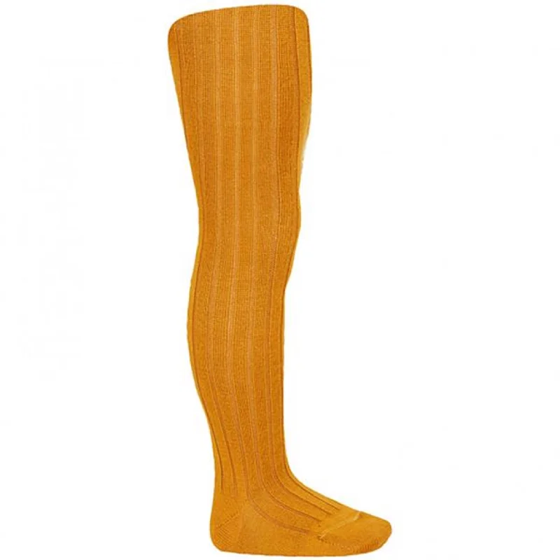 Cóndor Tights Wool Rib Curry