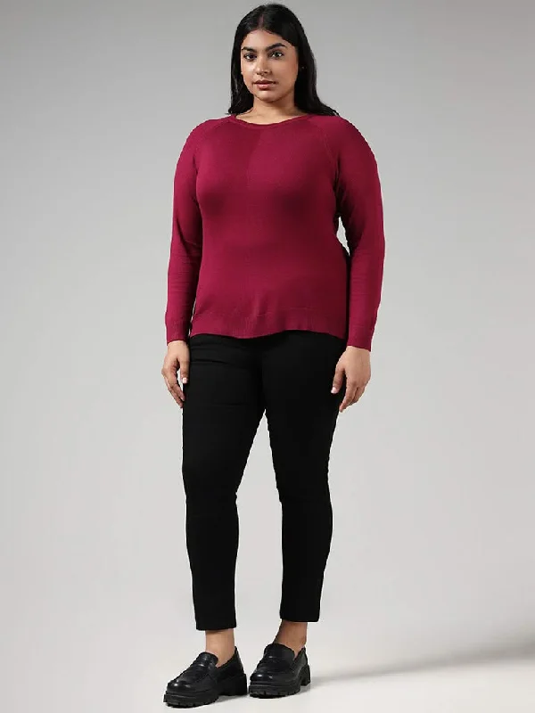 Women's corduroy fall pants Dark - wash women jeans for a sophisticated and slimming effect Gia Solid Plum Sweater