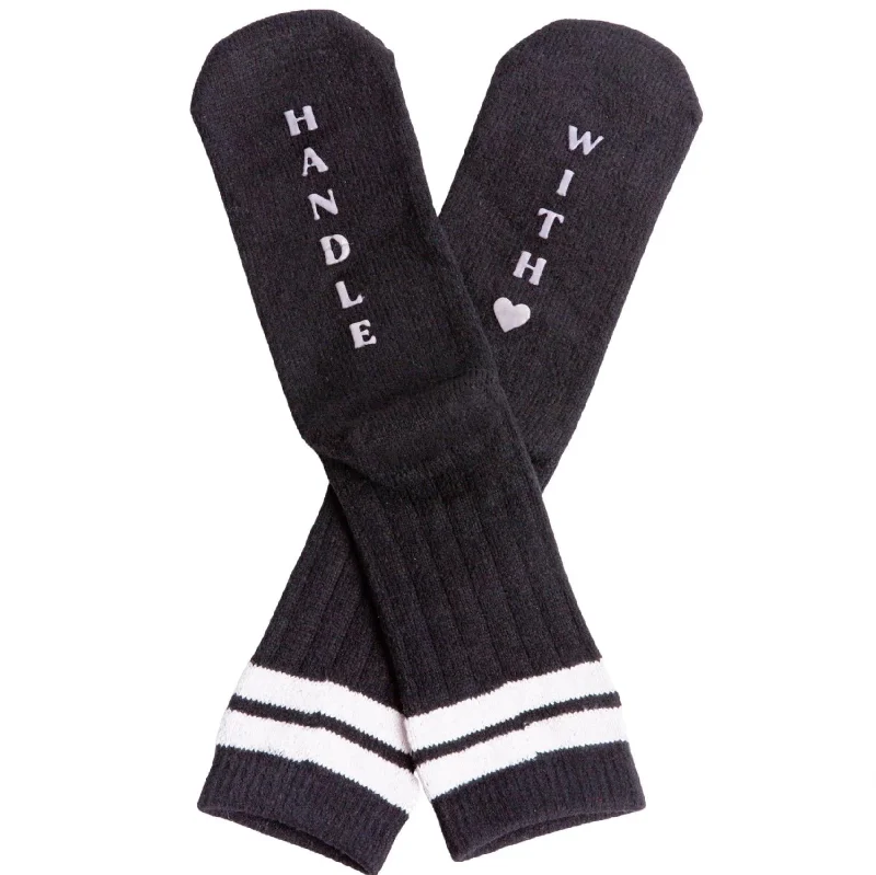 Handle with Love Fun Socks (Black)