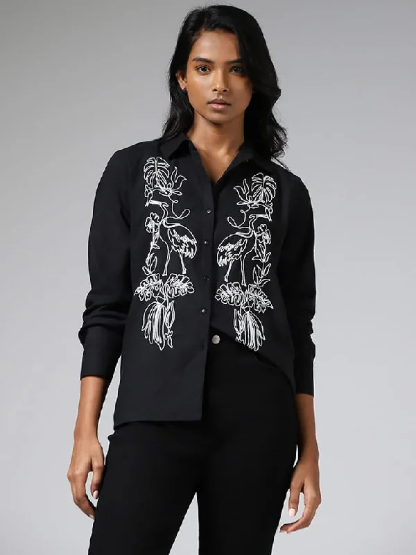 Women's ruffled hem dress pants Cargo women jeans with multiple pockets for added functionality LOV Black Nature Doodle Embroidered Blended Linen Shirt Women's ruffled hem dress pants Cargo women jeans with multiple pockets for added functionality LOV Black Nature Doodle Embroidered Blended Linen Shirt
