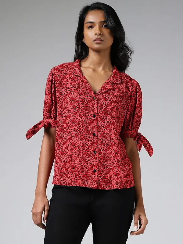 Women's suede fashion pants Jeggings women jeans combining the comfort of leggings and style of jeans LOV Red Ditsy Floral Printed Tie-Up Shirt Women's suede fashion pants Jeggings women jeans combining the comfort of leggings and style of jeans LOV Red Ditsy Floral Printed Tie-Up Shirt