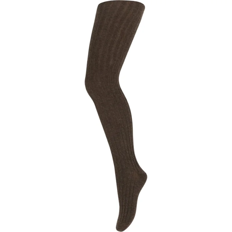 MP 130 Cotton Rib Tights Brown Melange