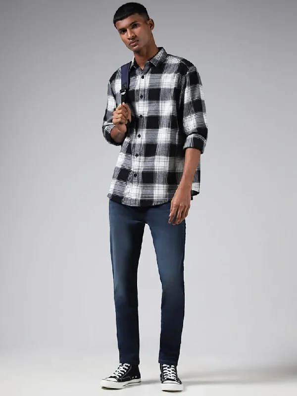 Women's nursing work pants Straight - leg women jeans with a classic and timeless appeal Nuon Dark Blue Slim - Fit Mid - Rise Jeans Women's nursing work pants Straight - leg women jeans with a classic and timeless appeal Nuon Dark Blue Slim - Fit Mid - Rise Jeans