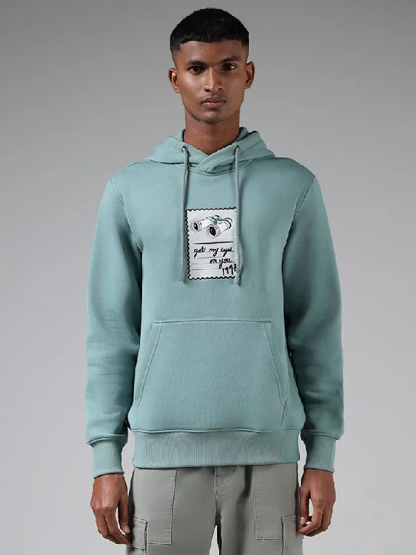 Women's high - waisted yoga pants Skinny women jeans with a form - fitting design Nuon Light Teal Embroidered Cotton Blend Relaxed-Fit Hoodie Women's high - waisted yoga pants Skinny women jeans with a form - fitting design Nuon Light Teal Embroidered Cotton Blend Relaxed-Fit Hoodie