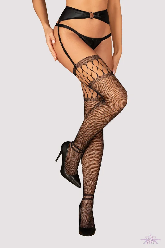 Obsessive Cut-Out Fishnet Black Stockings