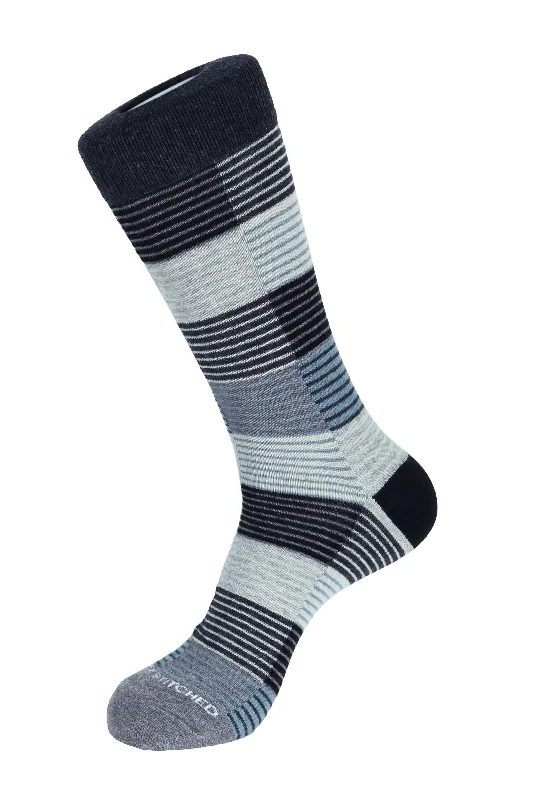 Mini Stripe Check Crew Sock