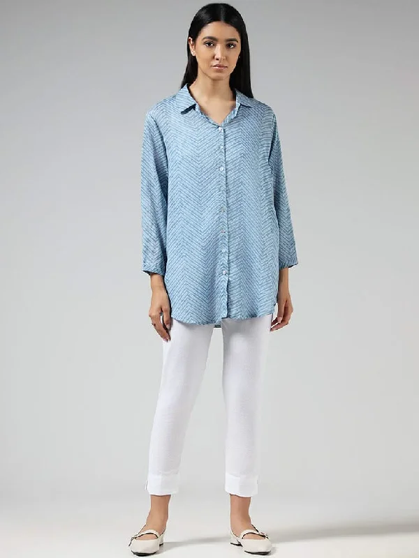 Women's polka - dot dressy pants Distressed women jeans for a trendy and edgy look Utsa Blue Printed Kurti Women's polka - dot dressy pants Distressed women jeans for a trendy and edgy look Utsa Blue Printed Kurti