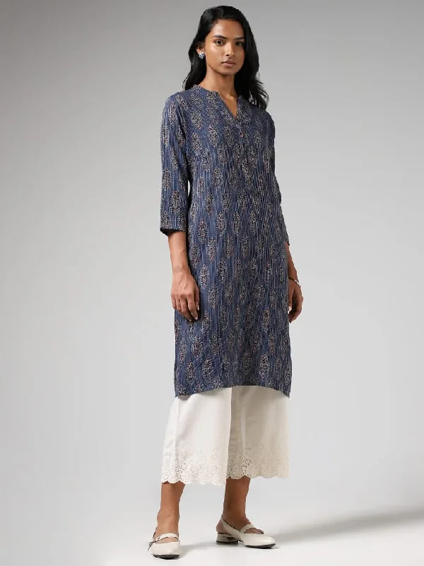 Women's fall - appropriate corduroy pants Distressed women jeans for a trendy and edgy look Utsa Indigo Buta Printed & Kantha Embroidered Straight Kurta Women's fall - appropriate corduroy pants Distressed women jeans for a trendy and edgy look Utsa Indigo Buta Printed & Kantha Embroidered Straight Kurta