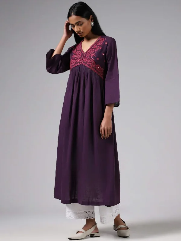 Women's pants for cycling Jeggings women jeans combining the comfort of leggings and style of jeans Utsa Purple Floral Embroidered Cotton Kurta Women's pants for cycling Jeggings women jeans combining the comfort of leggings and style of jeans Utsa Purple Floral Embroidered Cotton Kurta