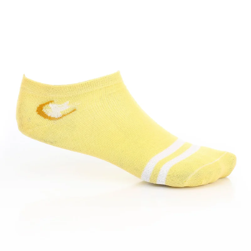 Women's No Show Socks With Drawings -Yellow