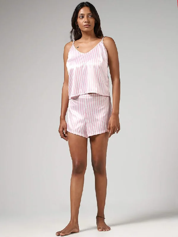 Women's tall - length straight pants Skinny women jeans with a form - fitting design Wunderlove Light Pink Candy Striped Satin Camisole Women's tall - length straight pants Skinny women jeans with a form - fitting design Wunderlove Light Pink Candy Striped Satin Camisole