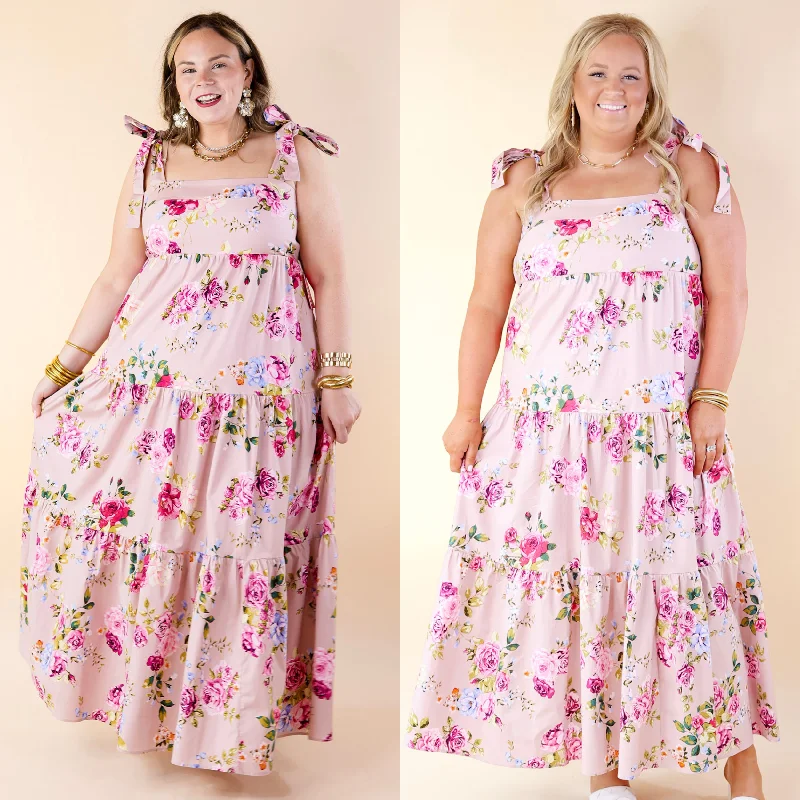 Maxi dresses with polka dot prints for a playful styleBuddyLove | Arlene Tie-Shoulder Maxi Dress in Blushing Pink Maxi dresses with polka dot prints for a playful styleBuddyLove | Arlene Tie-Shoulder Maxi Dress in Blushing Pink