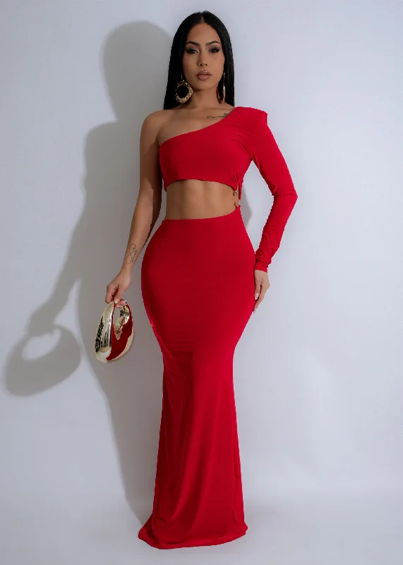 Ember Flow Maxi Dress Red