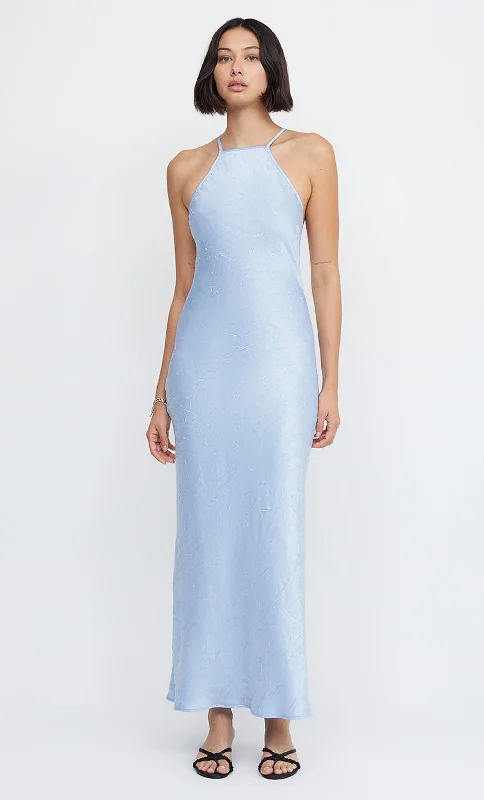 Maxi dresses with tassel accents for a fun and lively touchLANI HALTER MAXI DRESS - ICE BLUE Maxi dresses with tassel accents for a fun and lively touchLANI HALTER MAXI DRESS - ICE BLUE