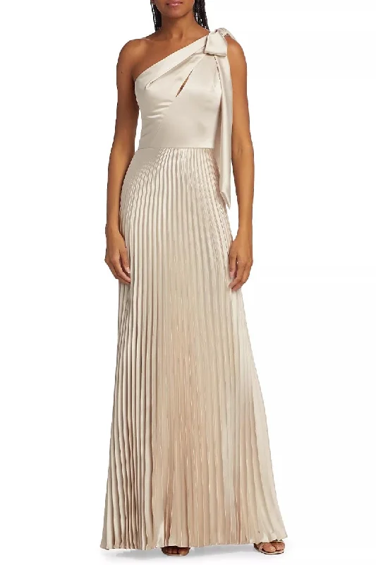 Maxi dresses with a criss - cross back for a flirty and unique detailLovely Evenings One-Shoulder Pleated Maxi Dress Maxi dresses with a criss - cross back for a flirty and unique detailLovely Evenings One-Shoulder Pleated Maxi Dress
