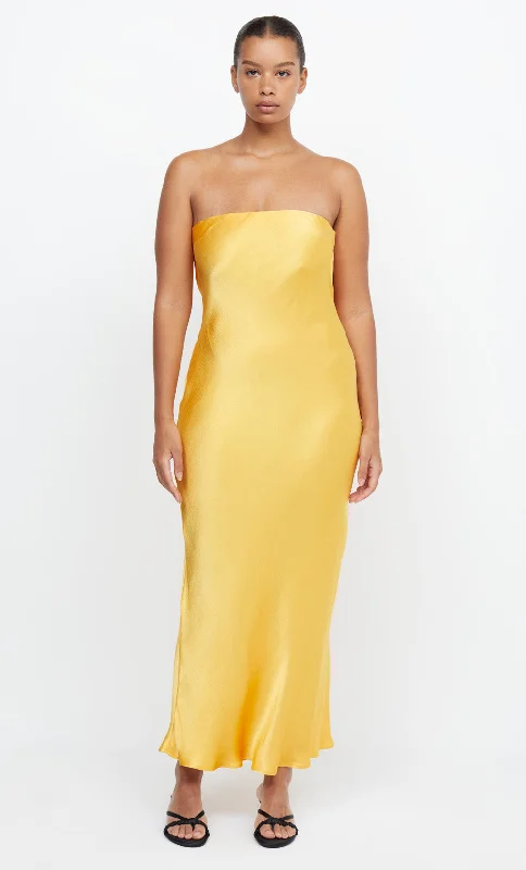 Strapless maxi dresses for a beachside vacationMOON DANCE STRAPLESS DRESS - MANGO