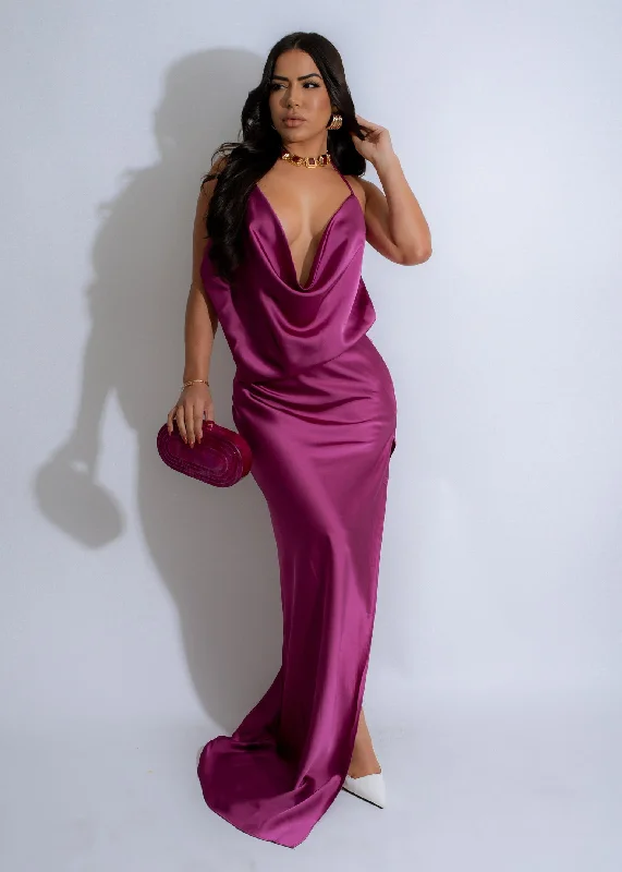 Maxi dresses with a keyhole back for a sexy detailMoonlit Satin Slip Maxi Dress Purple Maxi dresses with a keyhole back for a sexy detailMoonlit Satin Slip Maxi Dress Purple
