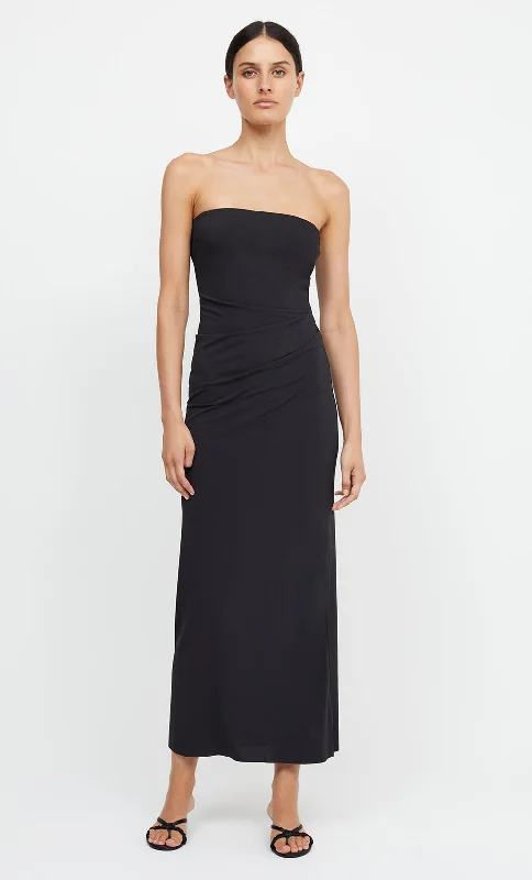 Polyester maxi dresses for easy - care and durabilityMYLA STRAPLESS DRESS - BLACK