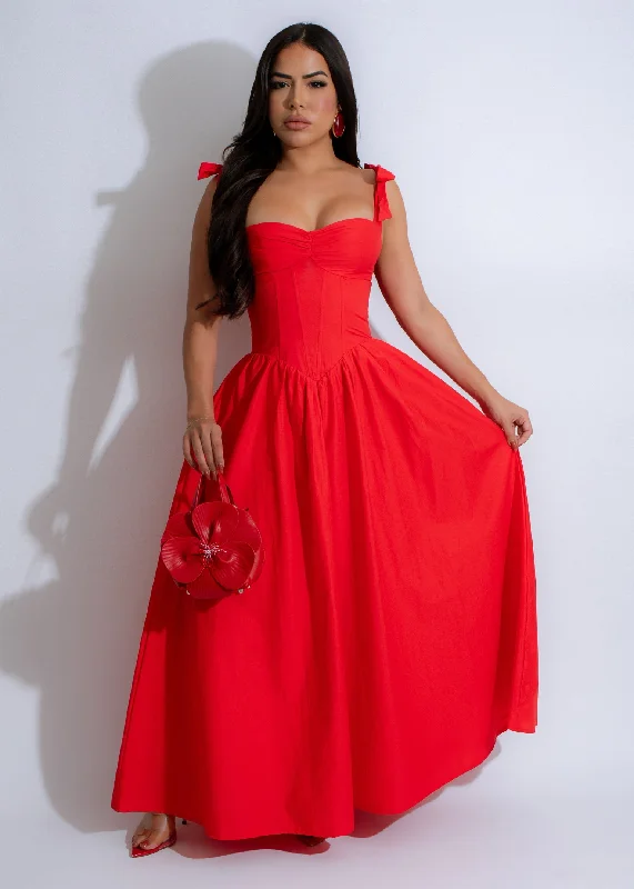 Cotton maxi dresses for a comfortable and everyday - wear optionRadiant Romance Maxi Dress Red Cotton maxi dresses for a comfortable and everyday - wear optionRadiant Romance Maxi Dress Red
